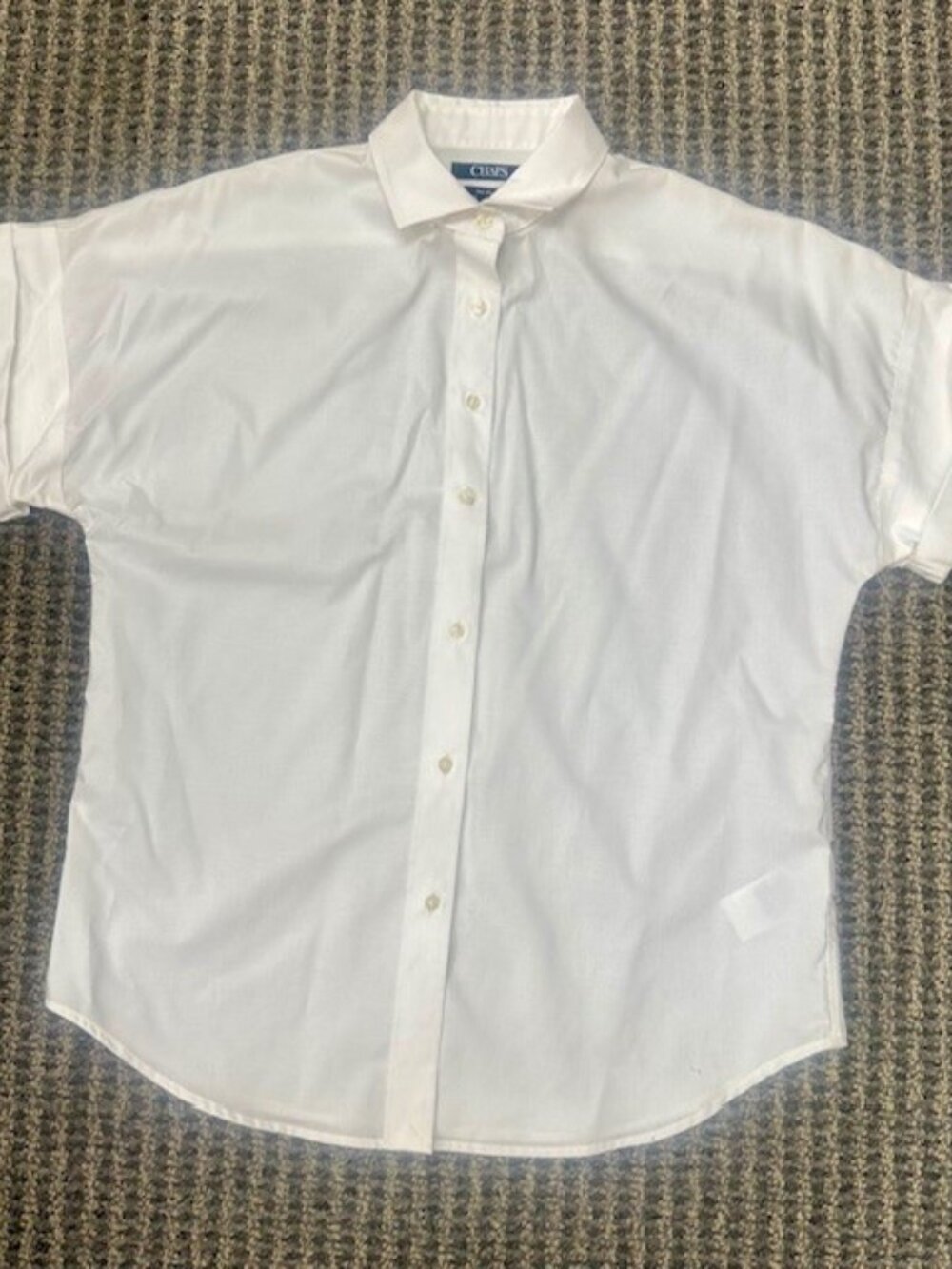 Chaps White Button Down Shirt Size M – No Iron, Short Sleeve, Classic Fit